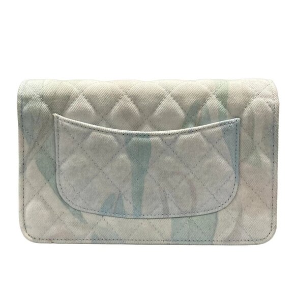 Auth CHANEL Matelasse AP0250 Light Blue White Multi Denim Other Style Wallet - Picture 2 of 14